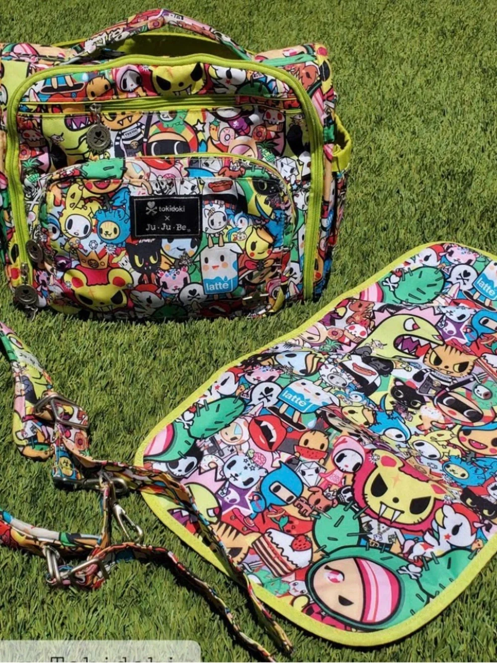 tokidoki Neon Lime Multicolor Character Tote Backpack